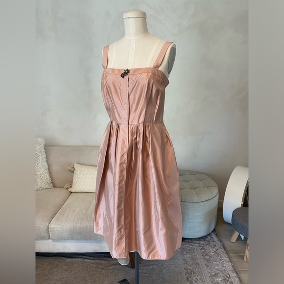 VERA WANG PINK FORMAL DRESS STRAIGHT SQUARE NECKLINE A-LINE DRESS - Picture 4 of 13